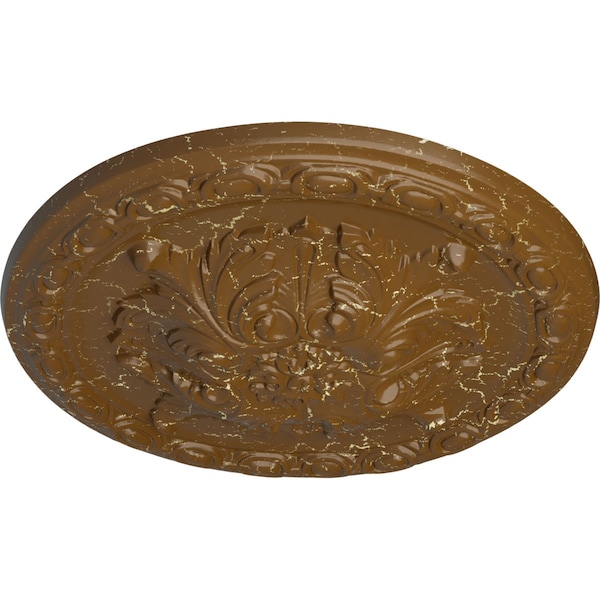 Stockport Ceiling Medallion, Hand-Painted Smokey Topaz Crackle, 11 3/4OD X 3/8P